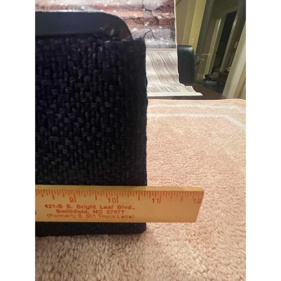 Vintage Old Hollywood Garay Convertible Clutch Purse Handbag Black Weave 1950s - Picture 9 of 13